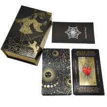 (Soleil, lune, étoile) Nouveau cavalier en plastique estampé feuille d'or Tarot exquis jeu de société