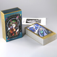 (comme sur la photo) Le jeu de tarot en os avec bords dorés Jeu de société de haute qualité 78 pièces