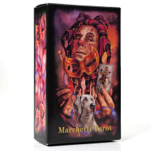 (Verde claro) Juego de cartas del Tarot Marchetti, adivinación, oráculo, fiestas familiares y ocio.