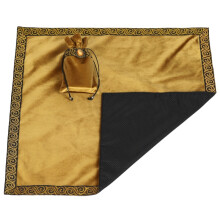 Mantel de terciopelo dorado para adivinación con bolsa de tarot, mantel de altar metafísico nórdico,