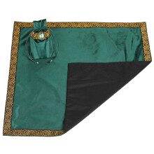 Mantel de terciopelo (verde) para adivinación con bolsa de tarot, mantel de altar metafísico nórdico,