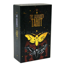 La baraja de 78 cartas del Tarot Sasuraibito y su guía. Cartas de borde dorado. Juego de mesa familiar