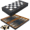 Backgammon-Stücke Luxus-Brett Dame-Chips-Set Polyesterbeschichtung Marmormuster poliert traditionell 1