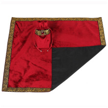 Mantel de adivinación de terciopelo (rojo) con bolsa de tarot, mantel de altar metafísico nórdico, juego
