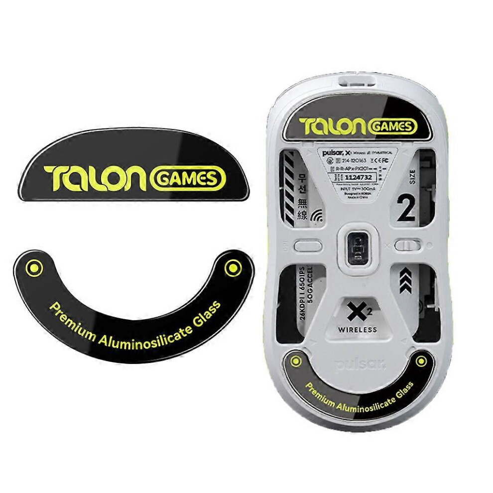 (As Show, One Size) 1Set Talongames Glass Mouse Skates Stickers Mouse Feet Pad Glides Rounded Curved Edge For Pulsar X2 / X2 Mini Mouse 8191722689481