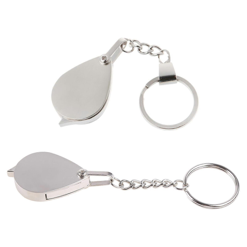 Furtalk (As Show, One Size) Keychain Magnifier 10X Portable Metal Magnifier Reading Map Jewelry Folding