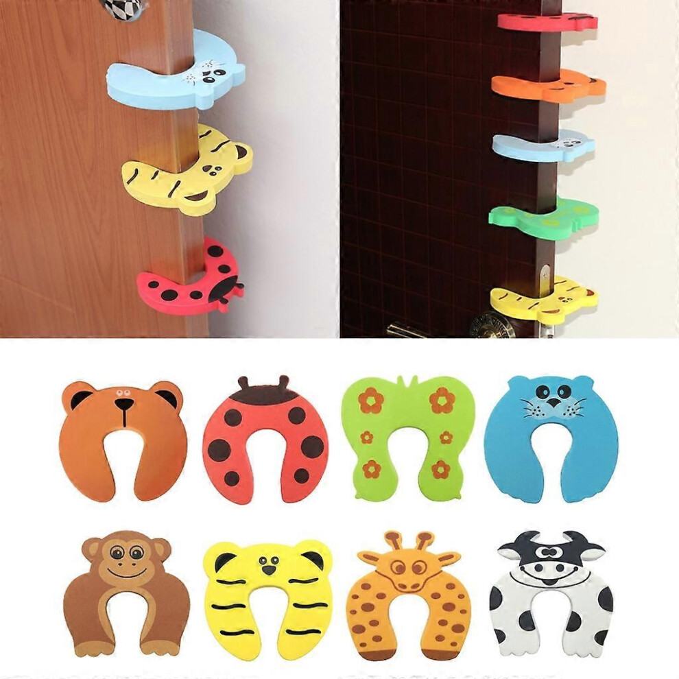 (As Show, One Size) Protections Baby Safety Cute Animals Security Door Stopper Furniture Baby Card Lock Newborn Care Child Finger Protectors Furtalk