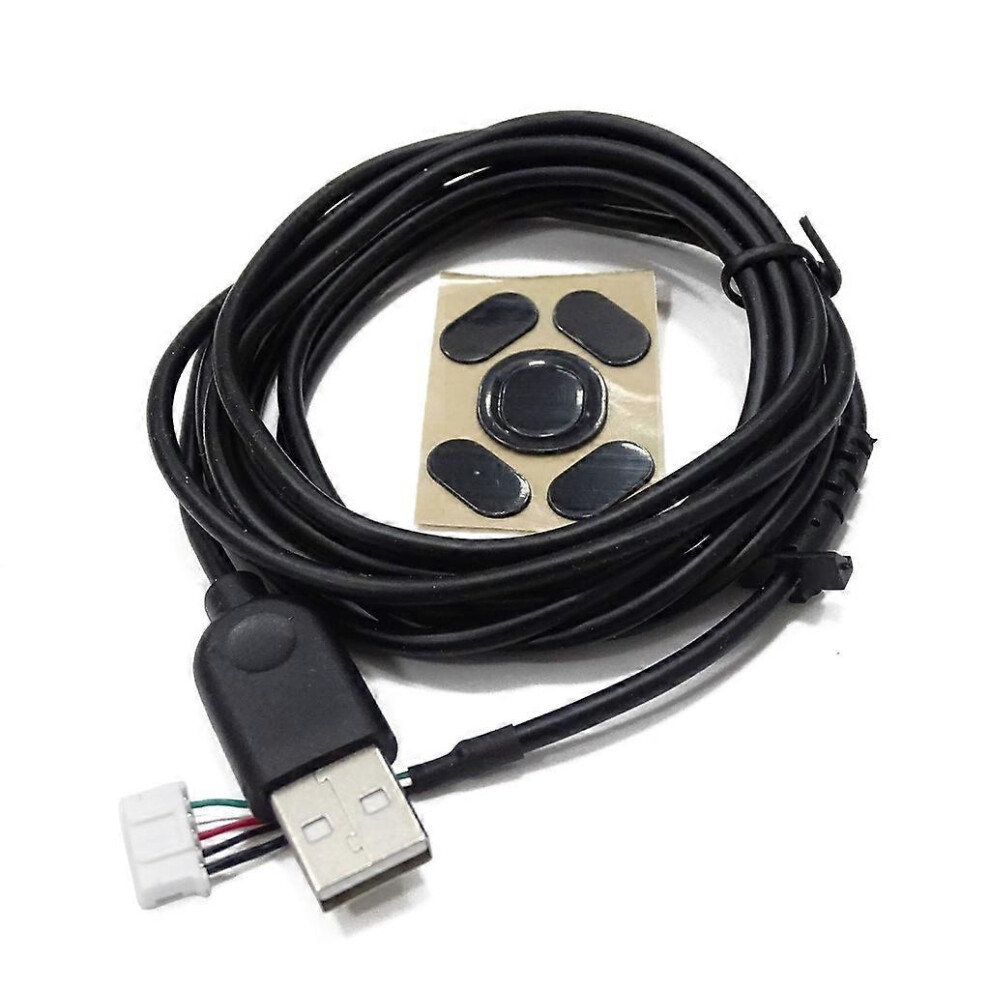 (, One Size) 1Set Durable Usb Mouse Cable Cord And Mouse Feet For Logitech G102 Gaming Mouse Replacement Part Repair Accessory White 8191722692283