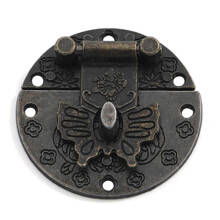 (As show, One size) Vintage Decorative Hasp Zinc Alloy Round Lock Clasp for Home Office Shop