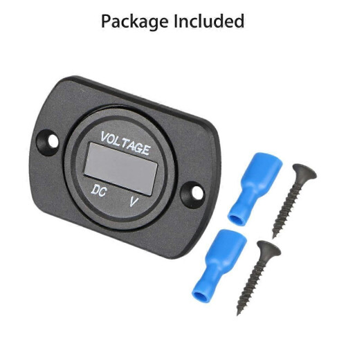 (As show, One size) Motorcycle Digital Voltmeter Panel for Car 12V/24V Voltage Meter with Terminals 2