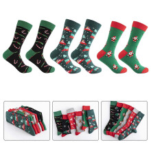 (D, One size) Men Christmas Holiday Cotton Crew Socks Colorful Cartoon Santa Dinosaur Reindeer Printed Funny Festival Tube Stockings