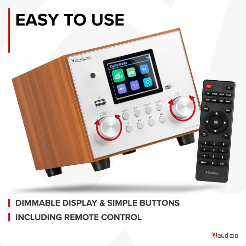 Vieste DAB+ Digital Radio Home Speaker System with Subwoofer, Bluetooth, USB 1
