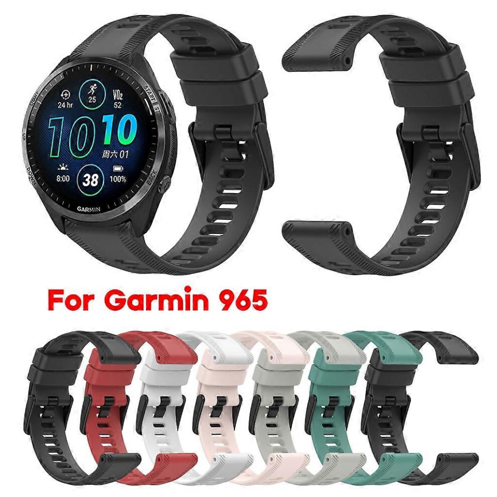(Rock One Size) Watch Belt Soft Loop Wristband Bracelet Breathable Sweatproof For Forerunner 965 Gray 8191722694829