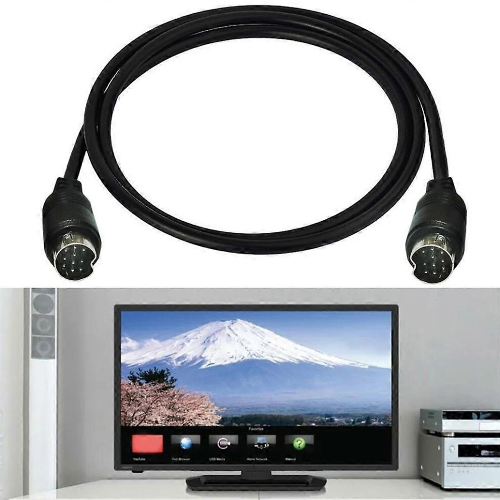 (1 M, One Size) 10Pin Mini Din Male To Male Computer Connector Tv Cable For Projector Vcr Dvd 8191722610119