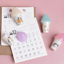 (As show, One size) Pocket Sharpener Cartoon Ice Cream Sharpener for 6-8mm Pencils Ramdonly Styles
