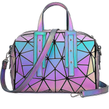 Geometrische holografische leuchtende reflektierende Damenhandtasche Schulter Cross Body Messenger Bag