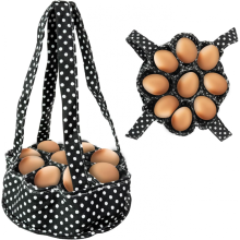 Eierkorbtasche, Mini-Eiersammeltaschen, Sammelkorb mit 9 Beuteln, Schwarz