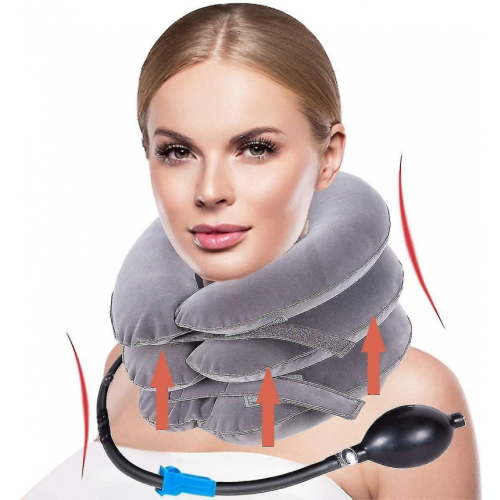 Dispositif de traction cervicale, collier cervical gonflable, traction cervicale