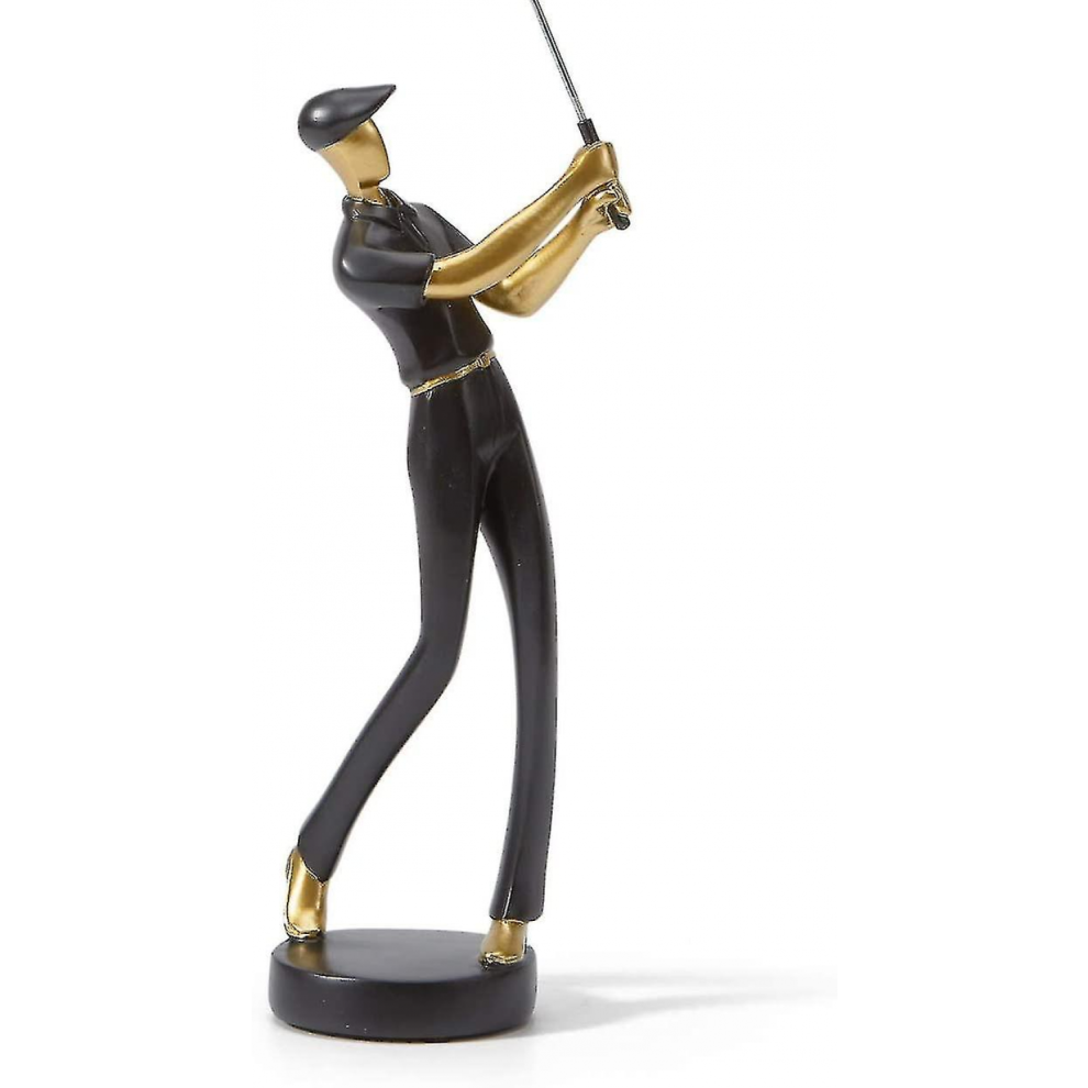Figurine de golf, statue de golfeur, décoration, cadeaux, centre de table, sculpture pour la maison, noir, 24 cm