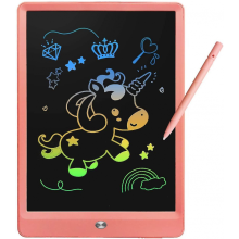 Jouet éducatif pour enfants de 3 à 7 ans, tableau d'écriture LCD couleur, tableau graffiti, tableau à dessin effaçable de 11 pouces (rose)