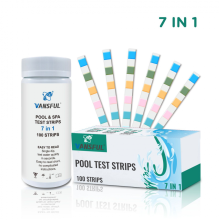 Kit de test d'eau de source chaude 7 en 1 pour piscine, 100 éléments