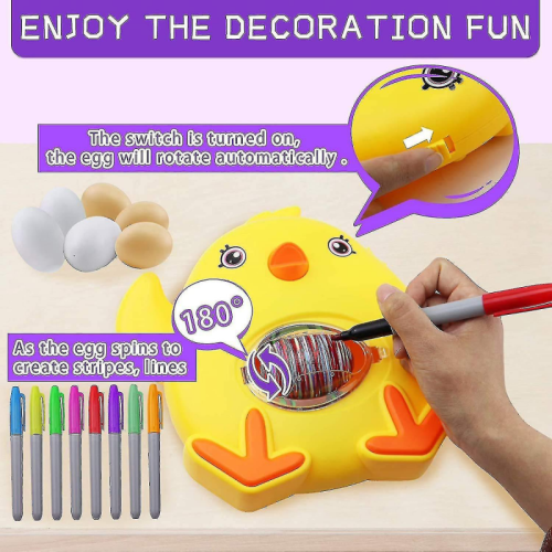 Easter Egg Decorating Kit Egg Drawing Spinners Machine 8 Paintings 3 Eggs 1