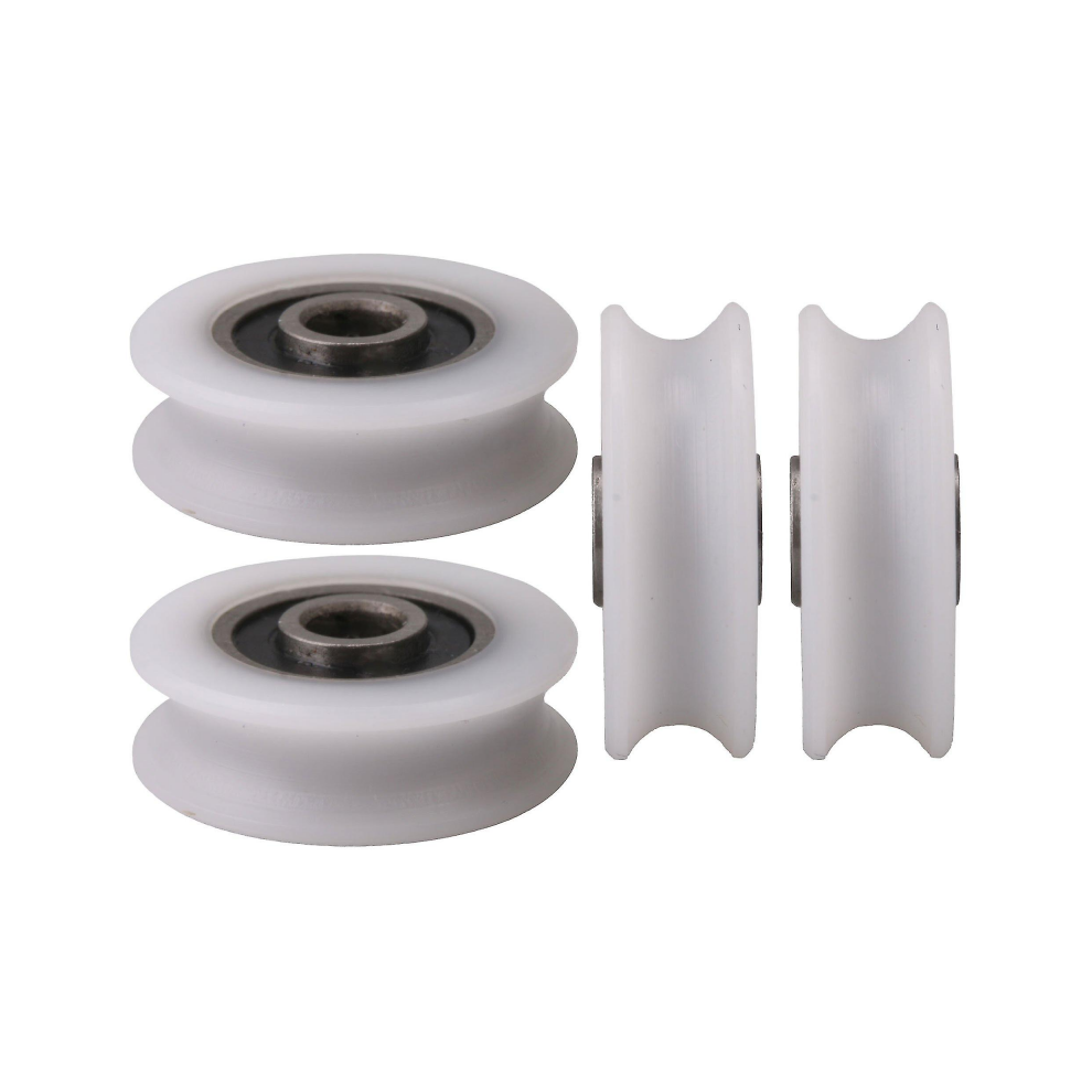 4Pcs 4X20x6.5x7.4mm White Inner Dia 4Mm U-Groove Nylon Pulley Wheel Compatible Sliding Door 9492778509259