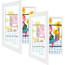 Kids Art Frames - Hinged Art Photo Frame Compatible Children, Front Opening Changeable Art Frame Picture Display Compatible Maximum A4,