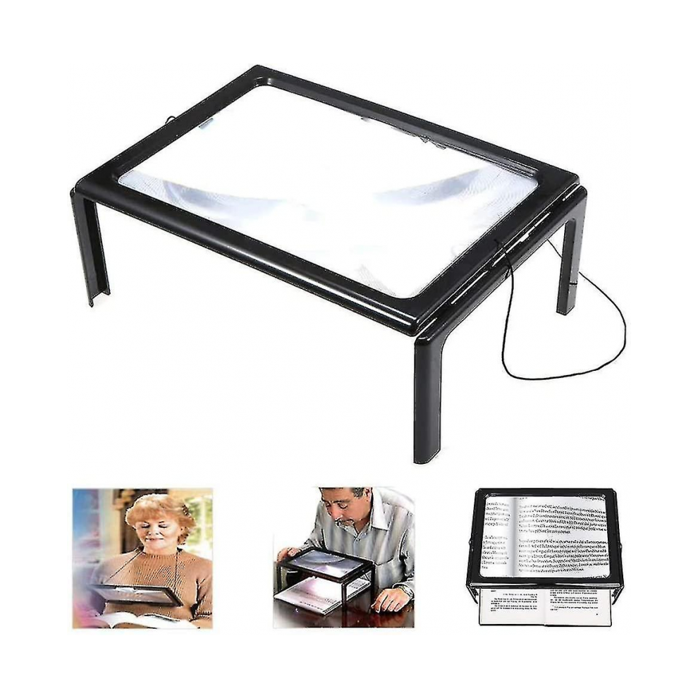 Light Rectangular Magnifier Compatible Visually Impaired 3X Full Page Magnifier Magnifier With Hands-Free