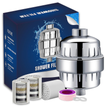 20-stage Shower Head Filter, Showerhead Filter Compatible Hard Water, High Output Shower Water Filter With 3 Replaceable Filter Cartridg