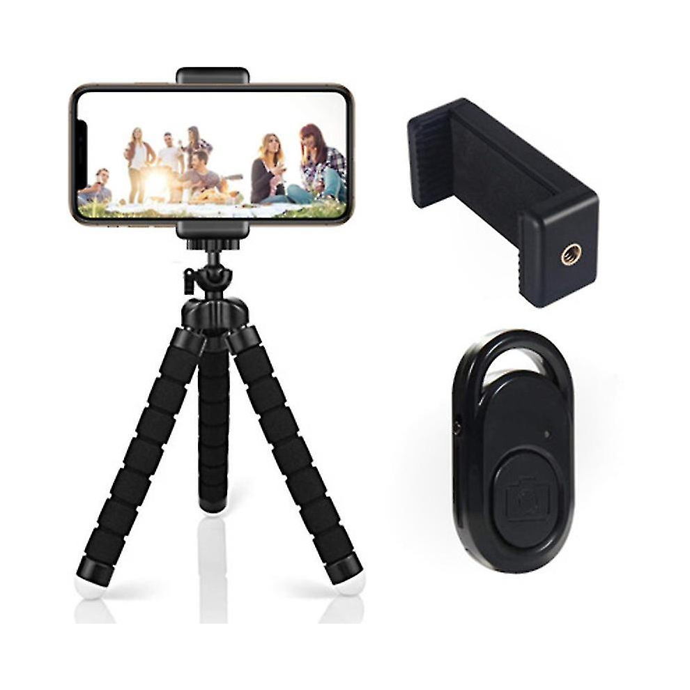 Cell Phone Tripod, Portable Flexible Cell Phone Tripod With Wireless Remote Shutter And Phone Mount 9492778508382