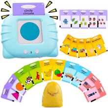 Qutz Abc Learning Flash Cards Compatible Toddlers 2-4 Bilingual Spanish English, Autism Toys, Speech Therapy Toys, Educational Learning