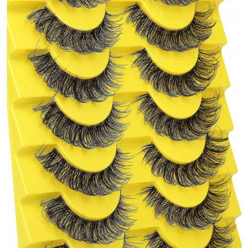Ρωσικές βλεφαρίδες με λωρίδες D Curl, ψεύτικες βλεφαρίδες με φυσική εμφάνιση, με αφρ 2