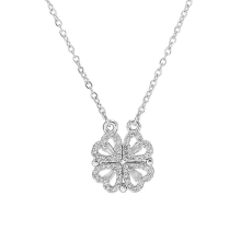 Vierbladige klaver ketting Magnetische opvouwbare hartvormige sleutelbeenketting Openbare choker sieraden hangende hanger Compatibel met vro