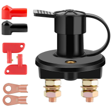 Accu-isolatieschakelaar 12 V/24 V Auto-accu-isolatieschakelaar Hoofdschakelaar met 2-pins aan/uit-schakelaar Compatibele auto-accu-hoofdscha