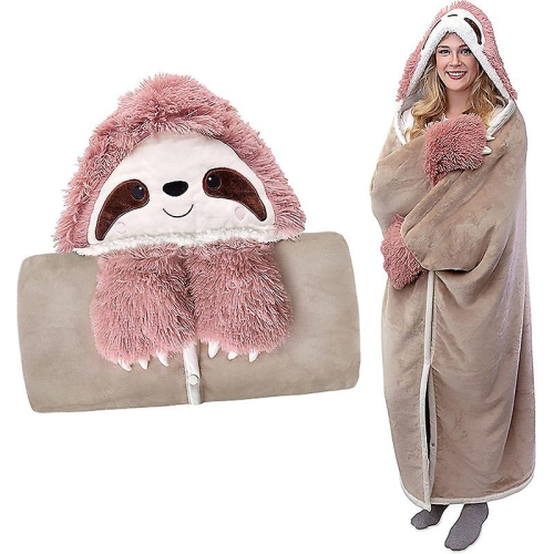 moletom com capuz oversized de lã, fresco e confortável - Cute Sloth