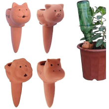 Pacote com 4 estacas para irrigação de plantas, estacas de irrigação de terracota