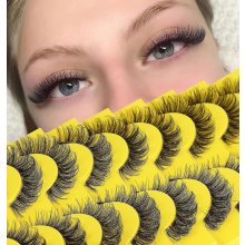 Ruské pásikové mihalnice D Curl Wispy Natural Look Faux Mink Lashes Like Eyelash Extensions Fluffy Transparent Band Cat Eye Falošné mihalnic