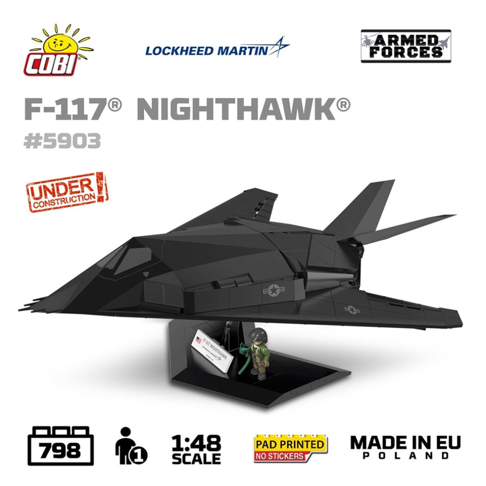 Cobi 5903 Lockheed F-117 Nighthawk 1:48 Model Kit 798Pcs