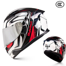 (M-A met gouden lens) Motorhelm Flip Full Face Racing Helm Cascos Para Moto Dubbele Lens Modulair