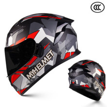 (S-B met zilveren lens) Motorhelm Flip Full Face Racing Helm Cascos Para Moto Dubbele Lens Modulair