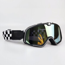 (Wit-rode lens) Retro motorbrillen Skibrillen Motocross zonnebrillen Vintage brillen Helm Fietsen