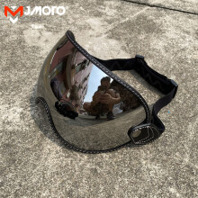 (Revo Red-MJH-L02) Retro Helm Vizier Bubble Shield Lens Motorhelm Bril Lens Anti-UV Moto