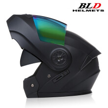 (S-Goud Zwart)BLD Gepersonaliseerde Motorhelm met Volledig Gezicht Heren Dames Mode Dubbele Lens Helmen