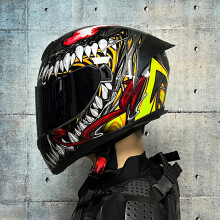 (xL-5)Motorhelm motocross Crashhelm cascos para moto Lange staartvleugel dubbele lens Dit jaar's