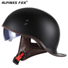 (M-Mat Zwart) Vintage Motorhelm Half Gezicht Elektrische Scooter Motorhelm met Zonneklep