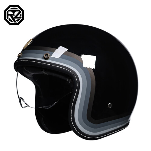 CFZWJ Retro Motorhelm Halve Helm Skull Cap, Open-Face Helm voor Mannen en Vrouwen Licht Baseball Cap Modeling DOT Certified, Bike Cruiser Chopper Bromfiets Scooter ATV Jet Helm