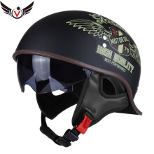 (M-007liangbai) V Halve helm voor Harley Motorfiets Cocked Helm Retro Helm Lichtgewicht Vier Seizoenen