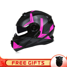 (xL-Clear) Motorfiets Heren Dames Racehelmen Matzwart Dubbele Lens Helm Modulaire Casque Snel Rijden