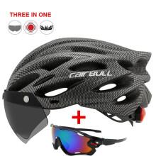 (Grijs)CAIRBULL Fietshelm Buitenveiligheidshelmen Verwijderbare lens Vizier Mountainbike Racefiets